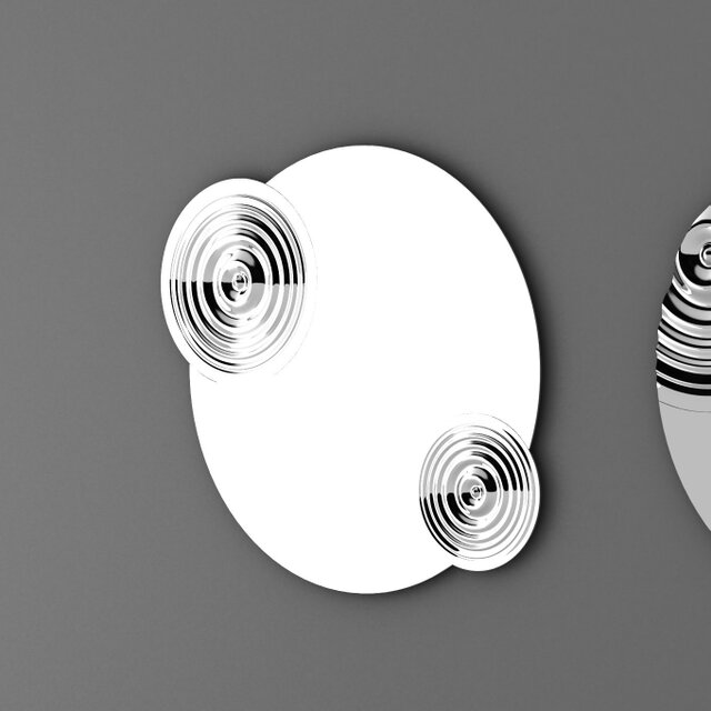 DROP - Circular Wall Mirror with Elements Simulating Water Droplets